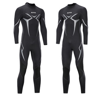 Zcco new wetsuit one-piece men's 3mm warm and super elastic wear-resistant wet suit cold-proof wetsuit winter swimming suit scr black 2xl