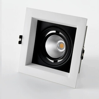 Boling anti-glare bold bold lamp embedded downlight household commercial led lamp without main light full spectrum led grille light white + black_single head 7w (opening 10*10cm) positive white light 6000k