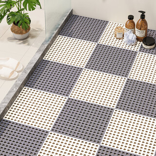 Haojinhui bathhouse anti-slip mat shower room bathroom floor mat bath special splicing mat bathroom entrance toilet toilet gray + white anti-slip and anti-fall 30x30cm 24 pieces 2.1 square meters