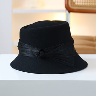 Jolisac autumn print autumn and winter hat women's 100% wool delicate skin friendly hat women's travel photo elegant french warm hat black adjustable