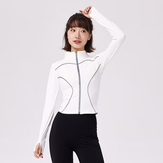 Kawasaki (kawasaki) badminton jacket top women's autumn and winter fitness clothing sports pilates training suit long sleeve women's knitted jacket b2110 white s