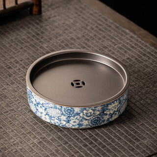 Porcelain brand tea set, ancient ru kiln blue and white porcelain pot holder, pot tray, household chinese-style ceramic saucer, tea table, kung fu tea set accessories, clay <blue and white> pot holder Porcelain brand tea set, ancient ru kiln blue and white porcelain pot holder, pot tray, household chinese-style ceramic saucer, tea table, kung fu tea set accessories, clay <blue and white> pot holder