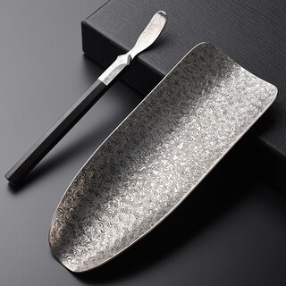 Jinge damascus steel tea lotus tea ze tea pick kung fu tea set tea ceremony accessories teaspoon tea spoon six gentlemen set elegant tea ze damascus steel + purple sandalwood