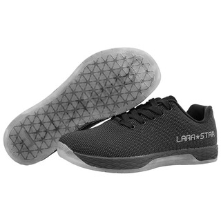 Laura star 0087 barbarian series cf comprehensive training shoes soft sole running skipping rope training fitness shoes black dotted leather upper eva 40