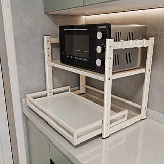 Yuzhishu microwave oven rack kitchen rice cooker shelf countertop pull-out oven household appliance storage rack 55cm pull-out microwave oven rack