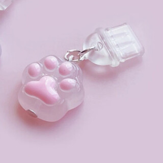 Ye yu is suitable for cute and cute pink and purple cat claws, mobile phone dust plug charging port pendant, male and female couples, pink cat claw type-c oval fast charging interface (comes with anti-lost rope)