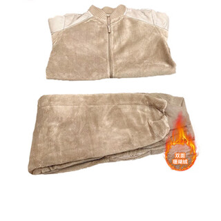 Xuwei's new style fleece jacket and trousers men's suit to keep warm in cold areas, thickened cold-proof sweater trousers knitted underwear in winter, cold area border patrol fleece trousers, shipped from beijing warehouse, 175/92-96 standard