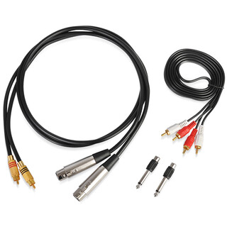 Depu sound xlr male to female audio extension cable, k-song live broadcast microphone head cable, mixer, audio box, amplifier, camera balanced xlr cable, 2 pieces, xlr female to lotus cable, 1.3 meters, two pairs + double lotus cable