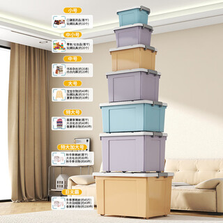 Chenzhi shangpin thickened storage box extra large clothing storage box clothing toy storage home student dormitory plastic storage box purple bw6623#44*33*27cm without wheels