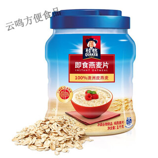 Keju green oatmeal ready-to-eat crusted oatmeal brewed instant nutritious cereal bag no-cook quaker bag 1000g*1 can
