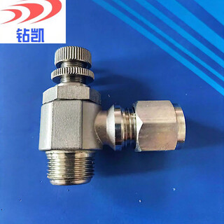 Zhuankai 304 stainless steel sl right angle card sleeve one-way throttle valve copper pipe stainless steel fast pneumatic speed control valve regulating valve sl right angle card sleeve throttle valve 1/2-10mm