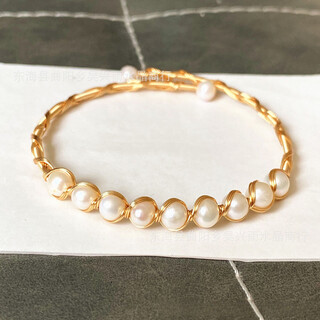 Yangyan moonstone red agate bracelet bracelet white pearl tourmaline natural 14k gold-wrapped wire bracelet labradorite natural white pearl bracelet
