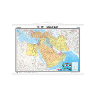 Middle east map wall chart (hardcover version, chinese and foreign languages ​​1.5 meters * 1.1 meters, special wall chart for office study and living room decoration, hot country series wall chart)