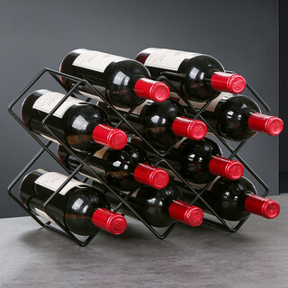 Fu jian red wine rack display rack decoration home living room metal diagonal multiple bottles of red wine wine rack iron red wine rack ten bottles