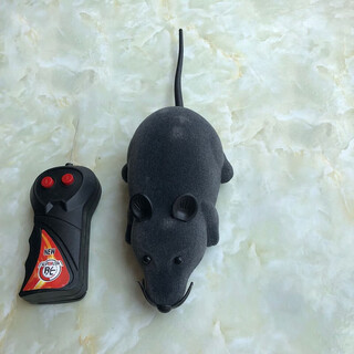 Zao ma cat toy remote control mouse wireless funny cat remote control mouse electric mouse flocking cat supplies black mouse