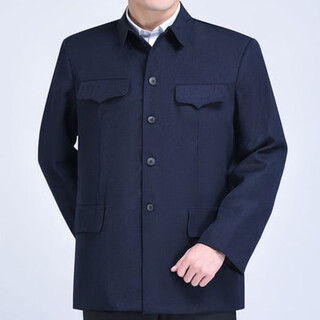 Mao suit men's dad's mao suit autumn and winter clothes for grandpa and the elderly blue black 74/ weight 115-130 jin jin equals 0.5 kg