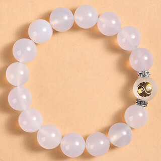 Baoxin fanrui bosfru five elements gold-supplementing gold crystal bracelet natural balance stem for tian gua white gold jewelry agate bracelet gift five elements gold-supplementing white agate bracelet bead diameter 10mm