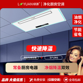 Luyuan (lvyuan) kitchen air conditioner dedicated single cooling dehumidification cool lighting anti-oil fume ceiling embedded household ceiling hidden all-in-one machine t8/300*600 purification direct blowing air small 1 piece set self-cleaning series-1800w station type-1 hole t8 series
