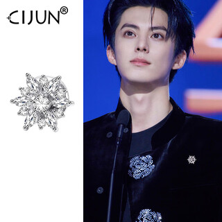 This gentleman's snowflake brooch men's suit lapel collar high-end corsage suit fashion jewelry badge pin men's accessories snowflake brooch