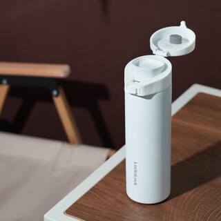 Lock&lock cloud mist thermos cup with spring lid portable stainless steel cooling 316 stainless steel high-look custom gift water cup yunfeng white 400ml - free engraving