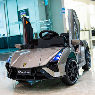 Aitong baby electric car 1-4 years old four-wheel car can sit in a remote-controlled baby toy car baby stroller flagship roasted ash + four-wheel drive 12v + bluetooth + leather seat supports app + with remote control + self-driving + swing