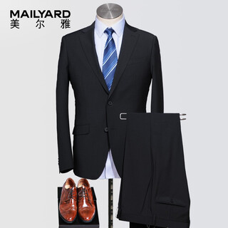 Mailyard/meierya suit suit wool business slim men's professional suit work clothes 388 black 175b /ab6