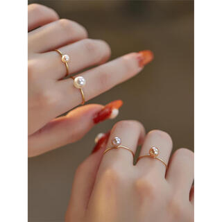 Yingyou high-quality freshwater pearl 14k gold-filled ring, light luxury, commuting temperament, non-fading ins, versatile for women, 6.5-7.5mm white, about size 17-18