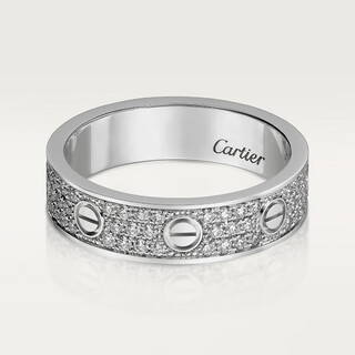 Cartier men's and women's rings love series white gold star-studded diamond narrow wedding ring 2024 new ring white gold 44