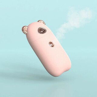 Измеритель гидратации, портативный нанораспылитель «Милый медведь», портативный перезаряжаемый увлажнитель для женщин, подарок на день рождения для лица, новая модель розового цвета
