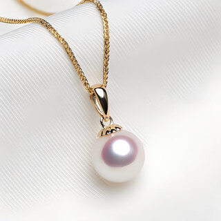 Nufeng seawater pearl pendant natural pearl akoya 18k gold luster strong versatile fashion model niche light luxury white 7.5-8mm