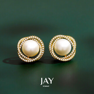 Jay pearl earrings, women's earrings, ear clips, no pierced earrings, jewelry, birthday gifts for girlfriend, earrings (with certificate) (beijing warehouse/delivered nearby)