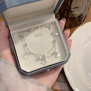 Core luxury double-layered ginkgo leaf bracelet for women and girls niche 2025 birthday commemorative valentine's day gift for girlfriend bracelet + exquisite gift box