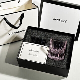 Apoapok9 crystal glass handmade starburst whiskey wine glass gift k9 cherry blossom powder double gift box 240ml 2 pieces