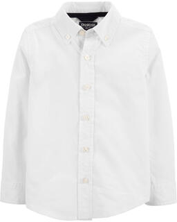 Oshkosh b gosh boys toddler long sleeve uniform prefix button white 10