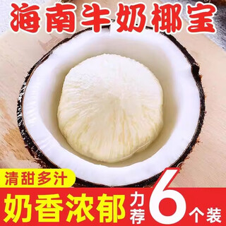 Hainan milk coconut treasure 4 packs picked in season, fresh fruits, authentic old coconut, green coconut king, whole box, selected coconut treasure 2 packs, single fruit 500-750g