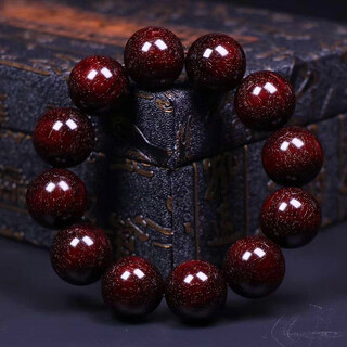 Dl 1998 fat donglai quality small leaf red sandalwood full of gold star bracelet authentic 2.0 sandalwood play wooden beads 108 men and women 20mm*12