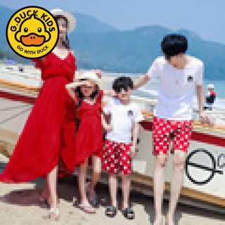 G.duck new fashion trend parent-child summer dress chinese style foreign style mother and daughter dress mother and child dress seaside beach dress red dress 100 girls cm