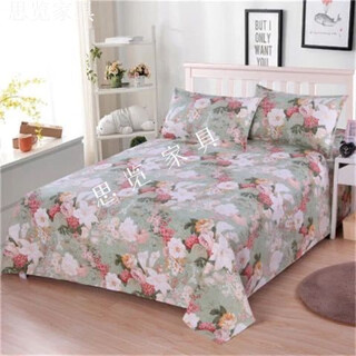 Xingyue shengfan can't afford to throw the ball, pure cotton old coarse cloth bed sheet three-piece set, thickened cotton single double large bed kang single bed, beautiful pastoral 1.8 bed 2.3x2.5 meters bed sheet