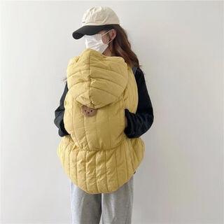 Clcey children's cloak autumn and winter windproof blanket stroller cover blanket baby baby bag waist stool windproof baby cloak warm and thickened yellow 85*80cm