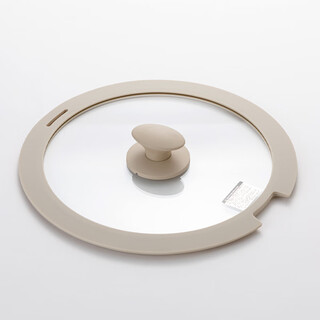 Nitori same style home kitchen household multi-caliber pot accessories handle anti-scalding silicone pot lid toreru beige 28cm