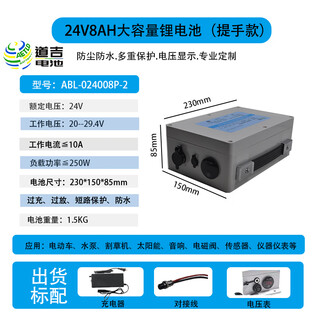 Huili 24v large-capacity lithium battery instrument agv robot electric truck lawn mower waterproof r485 communication 24v8ah (handle type) including charger