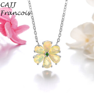 Cajj francois 1.4 carat opal stone necklace for women, natural colored gems, jewelry gemstones, 925 silver inlay, opal stone necklace