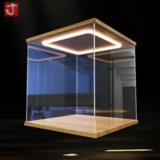 Back-shaped light acrylic display box suitable for lego model building blocks, anime figures, dust cover storage box back-shaped light display box 10cm 10cm 10cm (height*length*width)