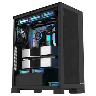 Great wall black box 09 ai chassis (dual 5090/support eeb large motherboard/0.9mm steel plate/nine pci/8 hard drive slots/15 fan slots/dual 360 water cooling/type-c)