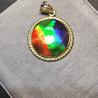 Ancient canadian new other/other natural crystal/semi-precious stone necklace women's ammolite david satellite pendant