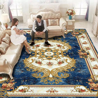 Xinlin european-style living room carpet coffee table blanket sofa home bedroom full room floor mat modern simple machine washable customization style-k blue 40*60cm