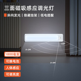 Yaou entrance hall walkway wardrobe cabinet magnetic suction wiring-free type-c rechargeable long-life smart induction night light white induction white light 1800mah (1 piece)