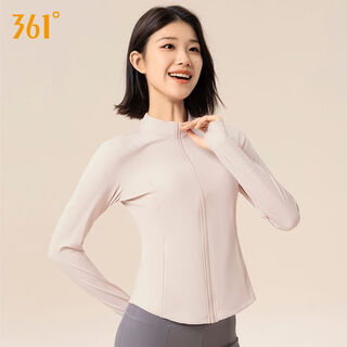 361 fitness sportswear women's long sleeve t-shirt jacket sports top pilates training running outdoor yoga wear soft mist powder l