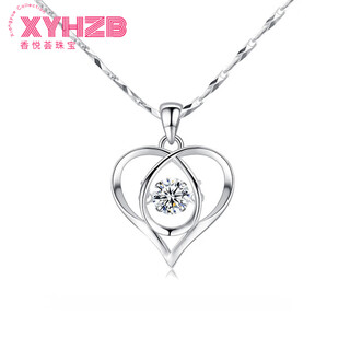 Fat donglai's same style pt950 platinum pendant, diamond 18kl white gold necklace, clavicle chain, moissanite four-leaf clover single, heart-shaped pendant (chain required to be photographed separately)
