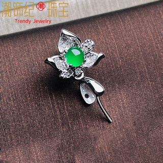 Dl 199818k gold jade buckle with diamond lotus necklace pendant buddha melon seed buckle silver